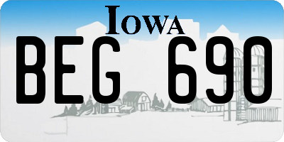IA license plate BEG690