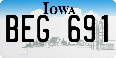 IA license plate BEG691