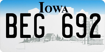 IA license plate BEG692