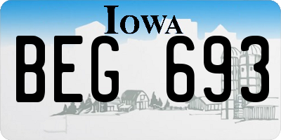 IA license plate BEG693