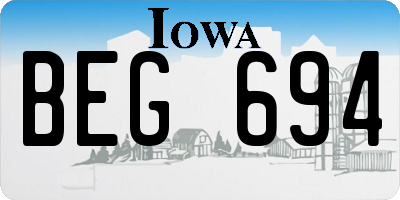 IA license plate BEG694