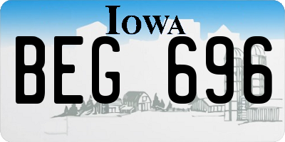 IA license plate BEG696