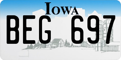 IA license plate BEG697