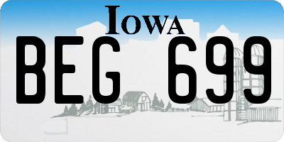 IA license plate BEG699