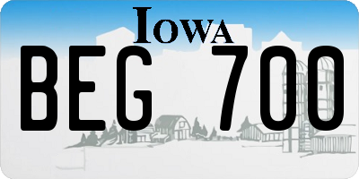IA license plate BEG700