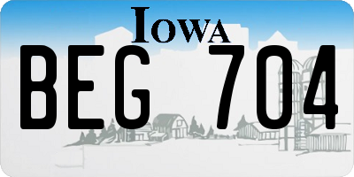 IA license plate BEG704