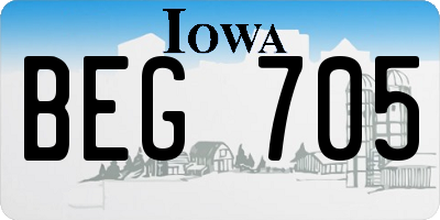 IA license plate BEG705