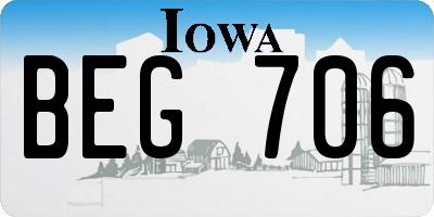 IA license plate BEG706