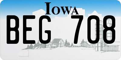IA license plate BEG708