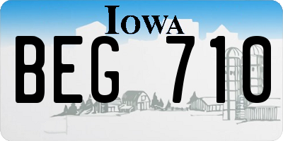IA license plate BEG710