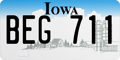 IA license plate BEG711