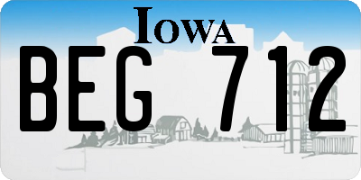 IA license plate BEG712