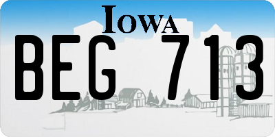 IA license plate BEG713