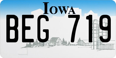 IA license plate BEG719