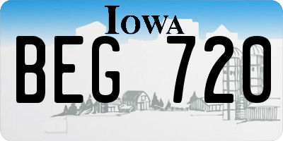 IA license plate BEG720