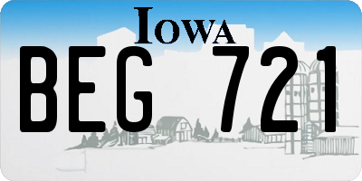 IA license plate BEG721