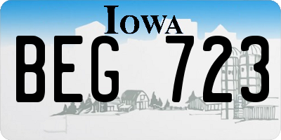 IA license plate BEG723