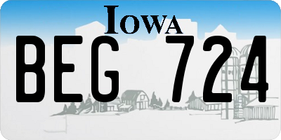 IA license plate BEG724