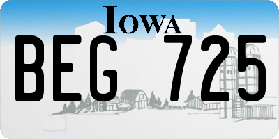 IA license plate BEG725
