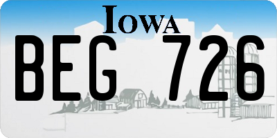 IA license plate BEG726