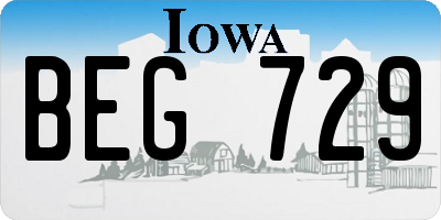 IA license plate BEG729