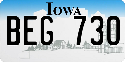 IA license plate BEG730