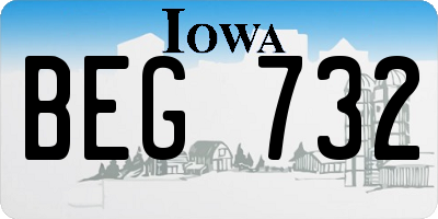 IA license plate BEG732