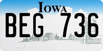 IA license plate BEG736