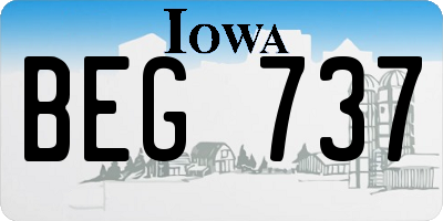 IA license plate BEG737