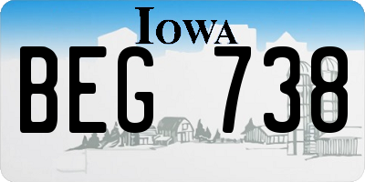 IA license plate BEG738
