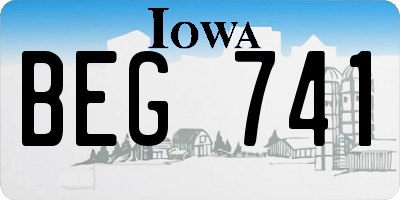 IA license plate BEG741