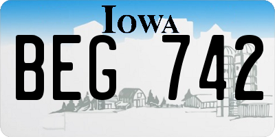 IA license plate BEG742