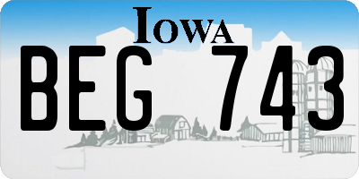 IA license plate BEG743