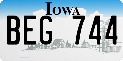 IA license plate BEG744