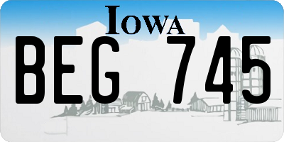 IA license plate BEG745