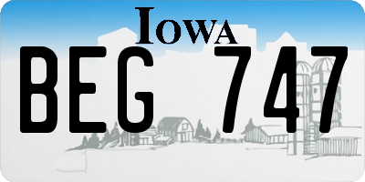 IA license plate BEG747
