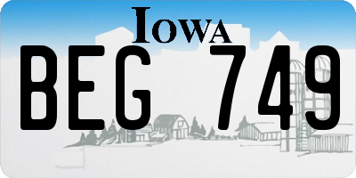 IA license plate BEG749