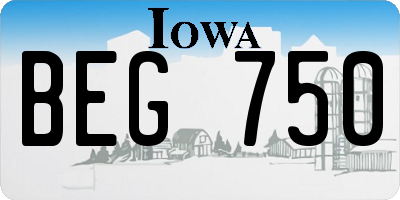 IA license plate BEG750