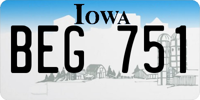 IA license plate BEG751