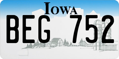 IA license plate BEG752