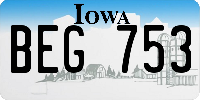 IA license plate BEG753