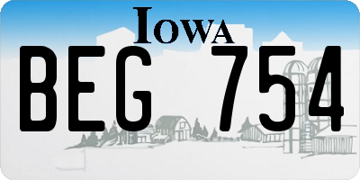 IA license plate BEG754