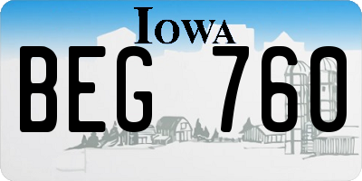 IA license plate BEG760