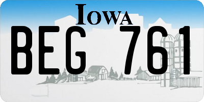 IA license plate BEG761