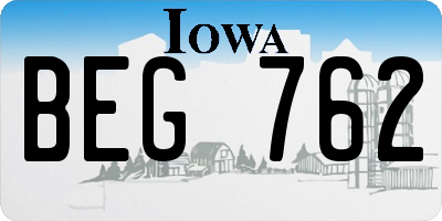 IA license plate BEG762