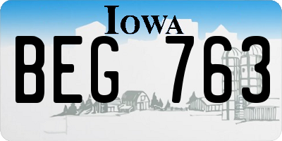 IA license plate BEG763
