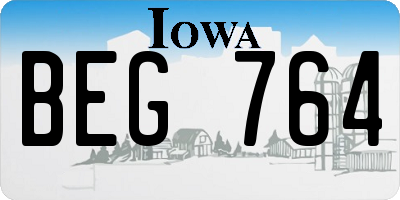 IA license plate BEG764