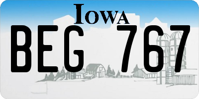 IA license plate BEG767