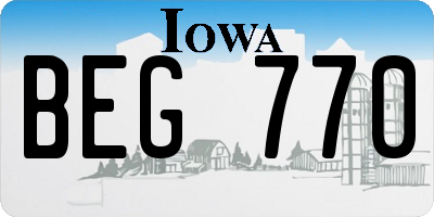 IA license plate BEG770