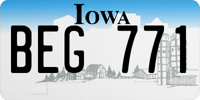 IA license plate BEG771